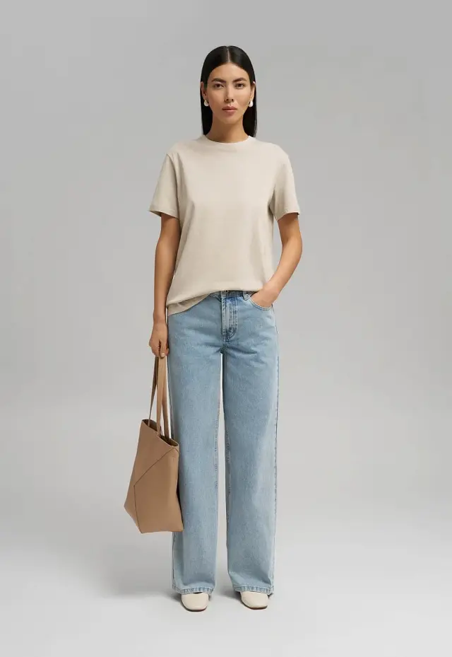 Свободная футболка Comfort fit из хлопкового джерс