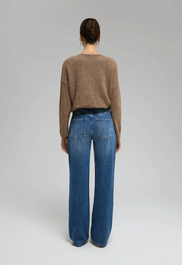 Джинсы wide leg fit женские