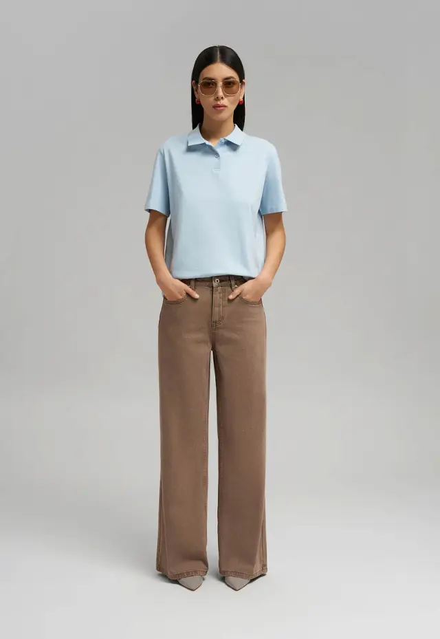 Свободное поло Comfort fit из хлопкового джерси