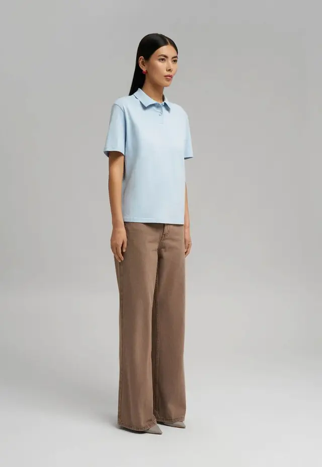 Свободное поло Comfort fit из хлопкового джерси