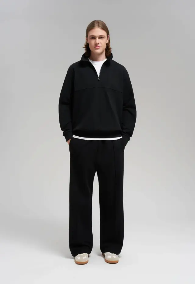 Трикотажные брюки Oversize из хлопка пике
