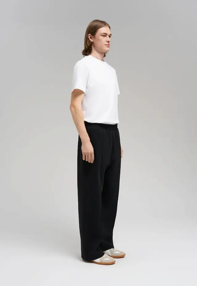Трикотажные брюки Oversize из хлопка пике