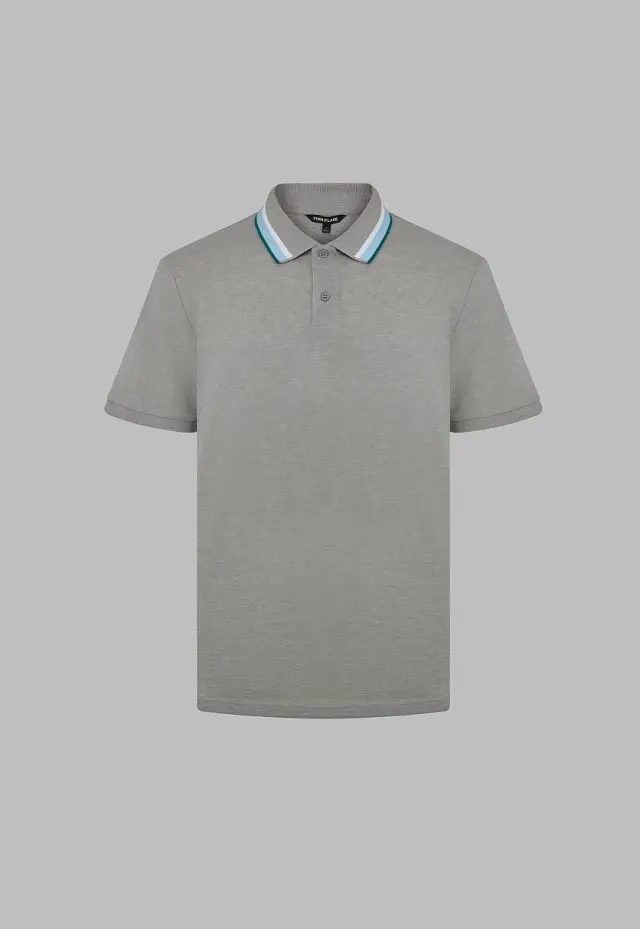 Поло Slim fit из хлопка пике меланж