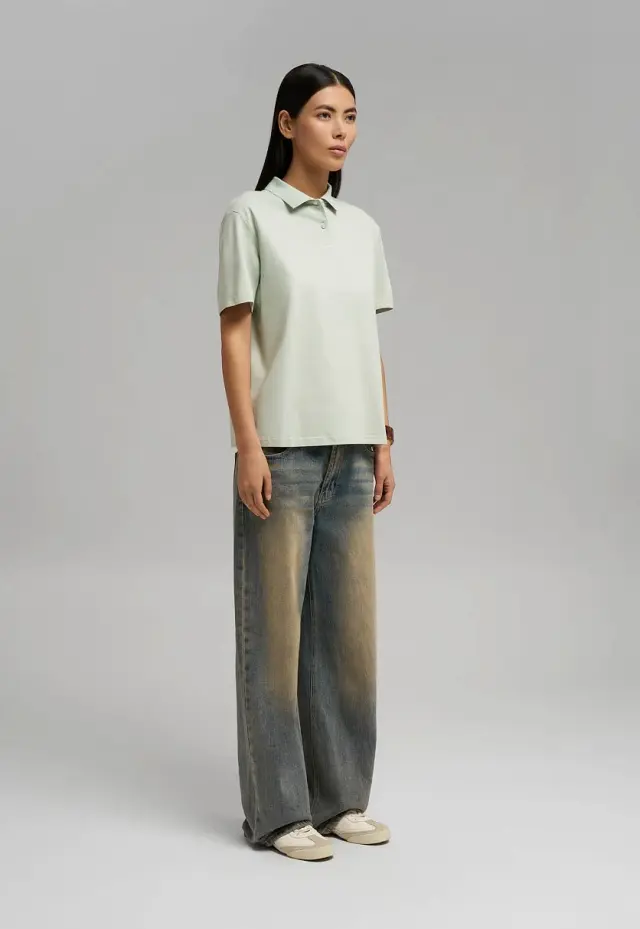 Свободное поло Comfort fit из хлопкового джерси