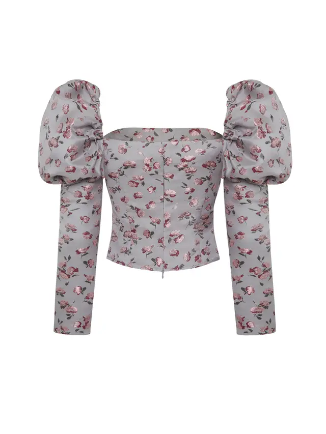 Топ Grey with roses
