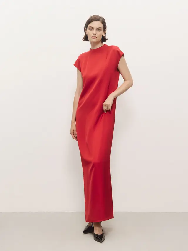 Атласное платье-макси