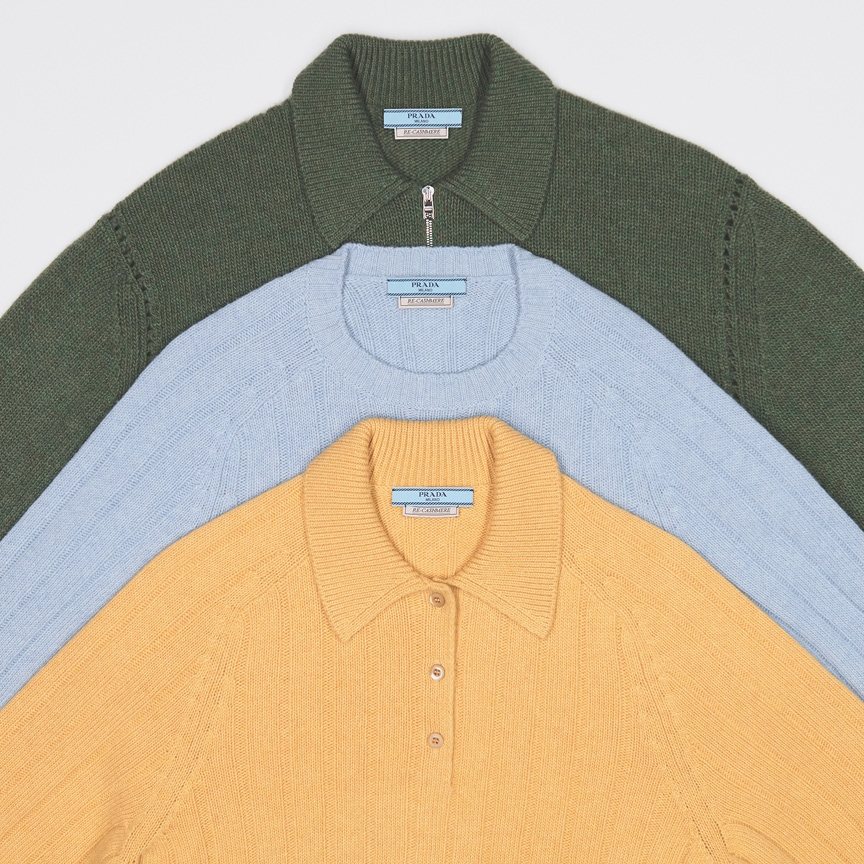 Поло Re-Cashmere зелёного, голубого и жёлтого цвета