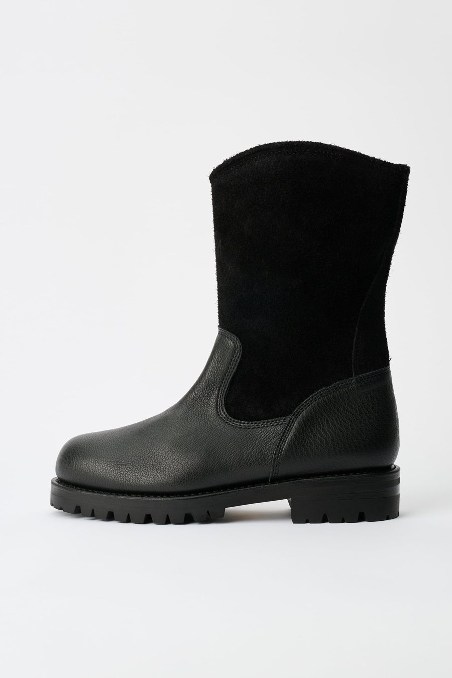 Work Boot без шнуровки: кожаный низ и замшевое голенище